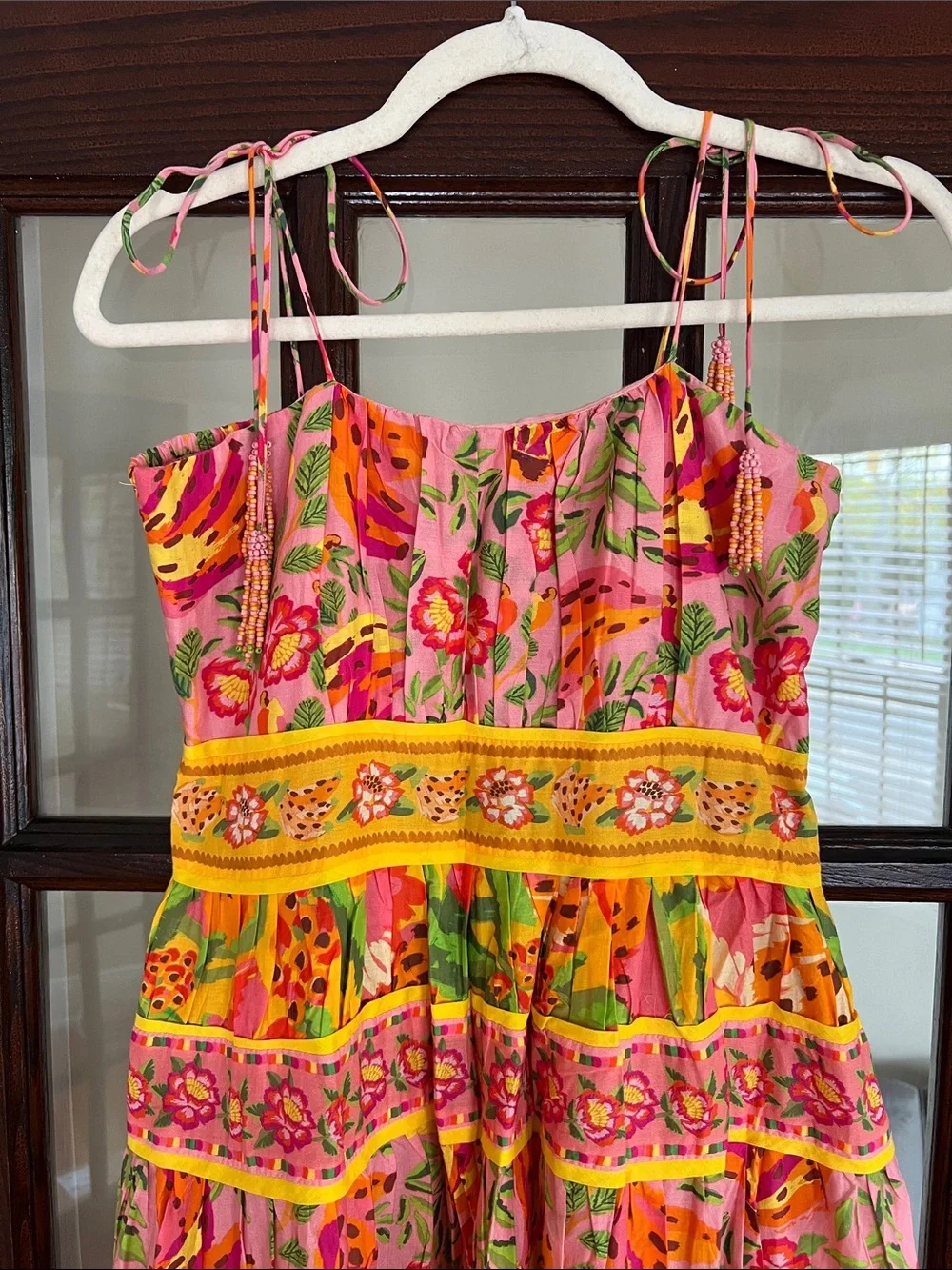 FARM Rio NWT! Pink & Yellow Floral Tiered Sundress - Picture 3 of 14